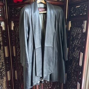 Women's Black Leather Jacket black, size 1X